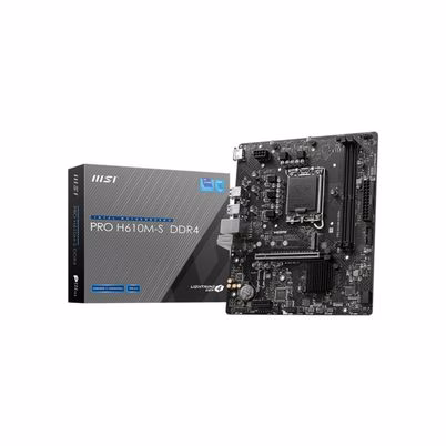 Tarjeta Madre MSI Pro H610M-E en Color Negro con Socket LGA 1700, Soporte DDR4 hasta 64GB y Conectividad Gigabit Ethernet